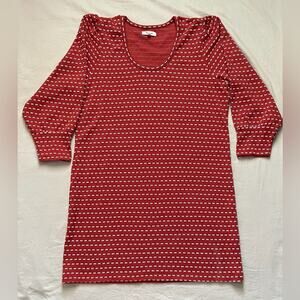 Madewell Long Sleeve Rust and White Patterned Long Sleeve Dress Size XL